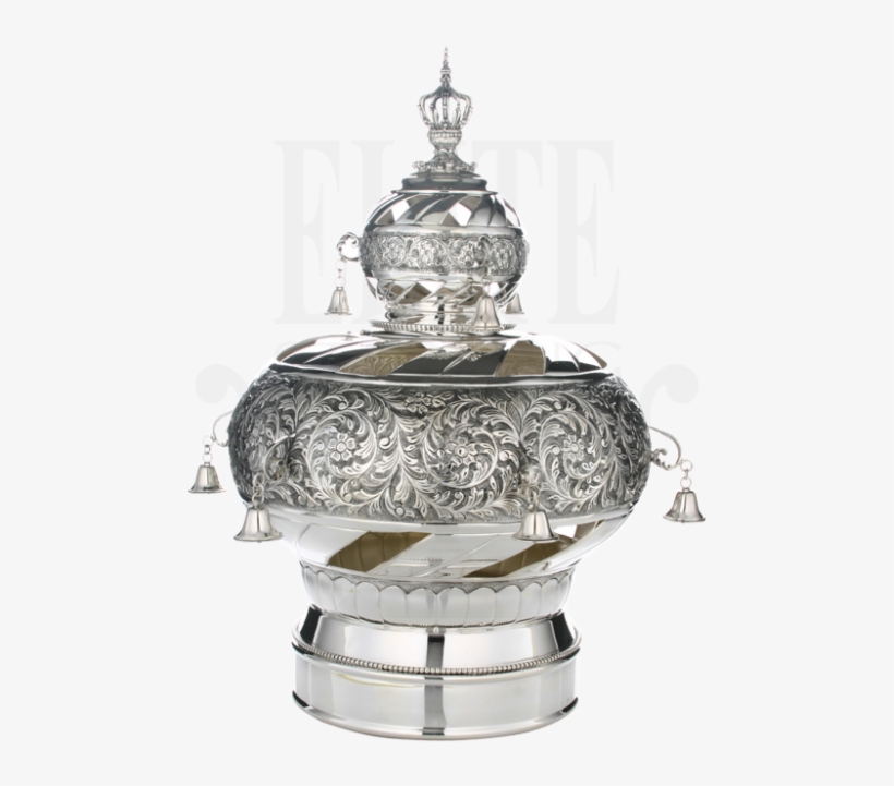 Close Cut Out Chassed Torah Crown - Silver Plated Torah Crown With Flowered Ferns, transparent png download