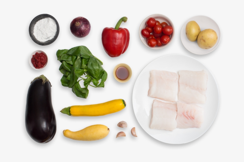 Cod & Summer Squash Ratatouille With Roasted Potatoes - Squash Ratatouille, transparent png download