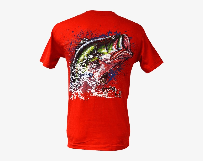 Bass Splash Rip A Lip Short Sleeve T-shirt W/pocket - Price, transparent png download