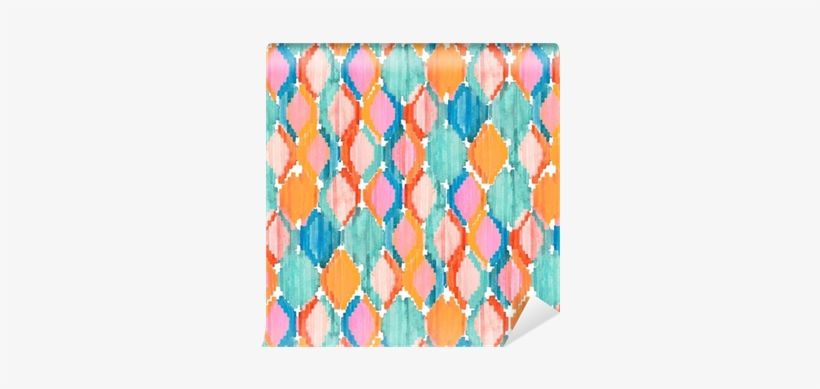 Watercolor Ikat Seamless Pattern - Watercolor Painting, transparent png download