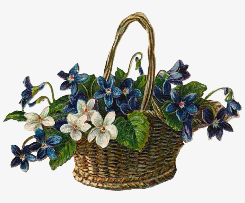 Vintage Accessories For The Pics - Clip Art Country Baskets Of Flowers By Laurie Images, transparent png download