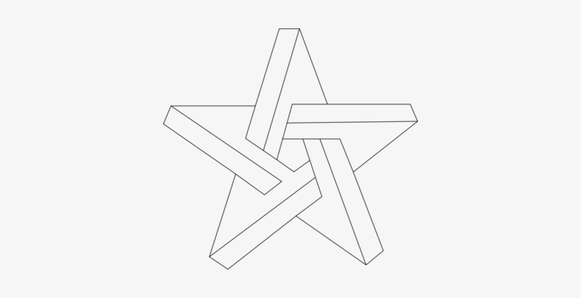 Line Art Star Triangle Optical Illusion - Impossible Star, transparent png download