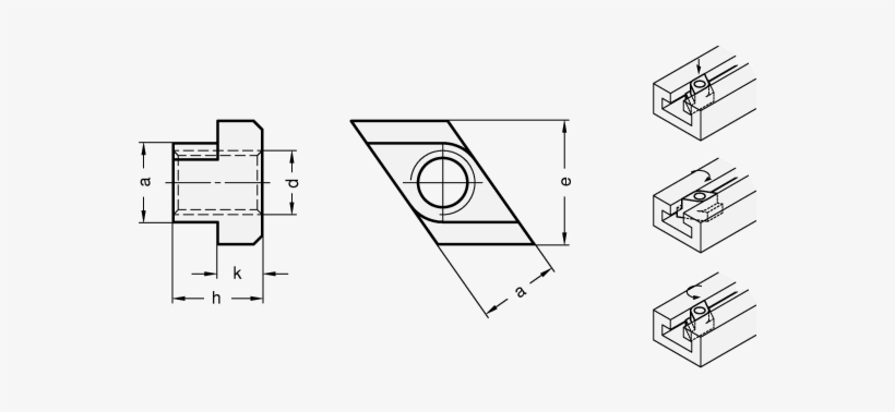 Zoom Rhombus T Nuts Steel Blackened Gn - Rhombus T Nut, transparent png download