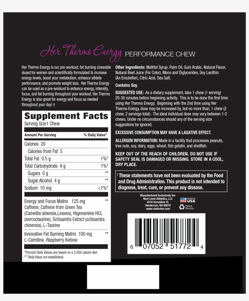 Her Appetite Control, Performance Chew, 30 Soft Chews Transparent PNG