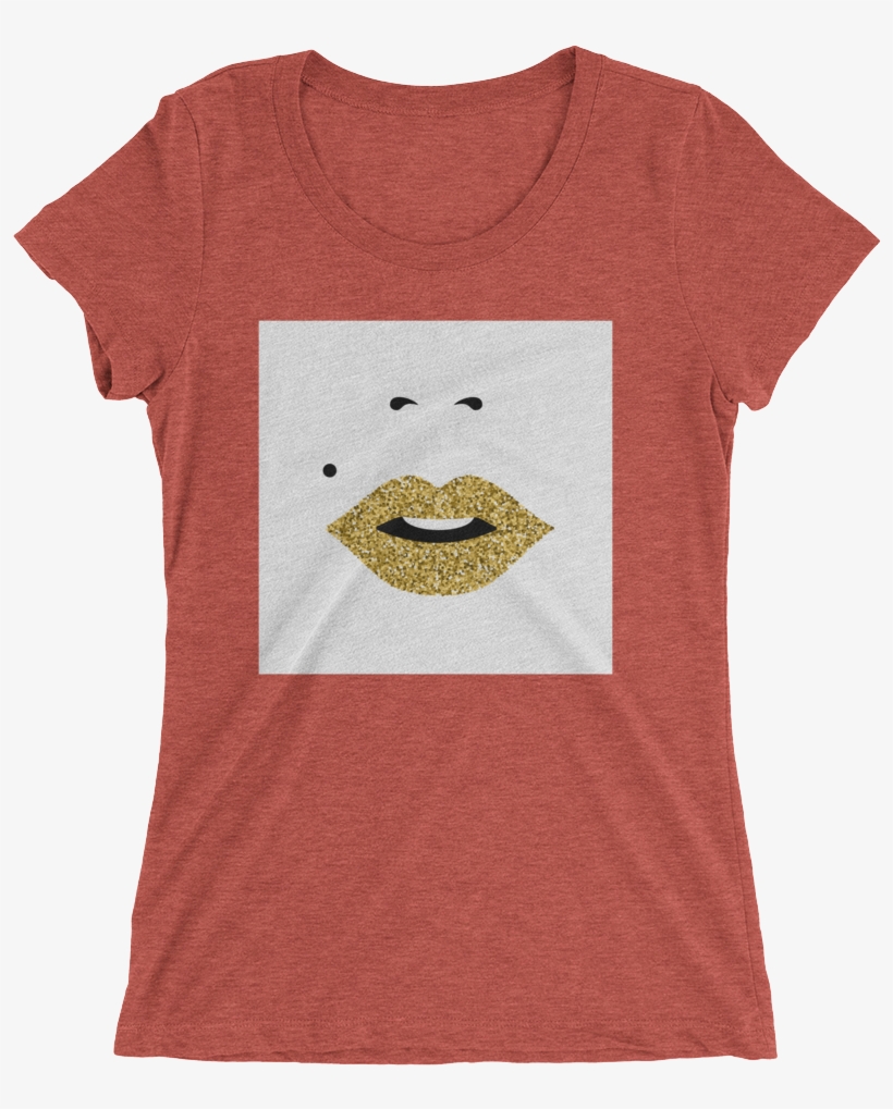 "gold Lips" Short Sleeve Crew Neck - Puerto Rico Shirt - Women Shirt - Puerto Rico Strong, transparent png download
