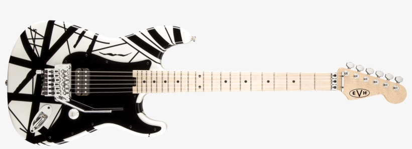 Evh® Striped Series White With Black Stripes - Evh Striped Series Electric Guitar White / Black, transparent png download