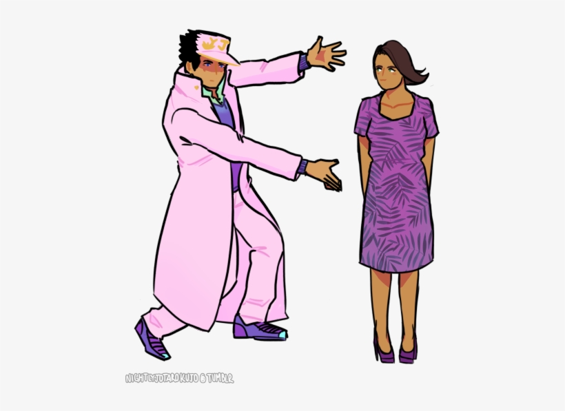 Clothing Woman Purple Pink Standing Violet Dress Joint - Pose De Jojo's Jotaro, transparent png download