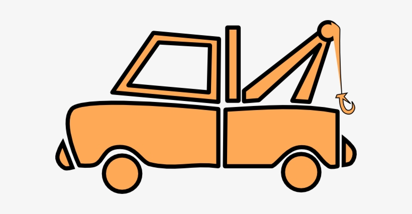 Orange Tow Truck Clip Art At Clker - Tow Truck Clip Art, transparent png download