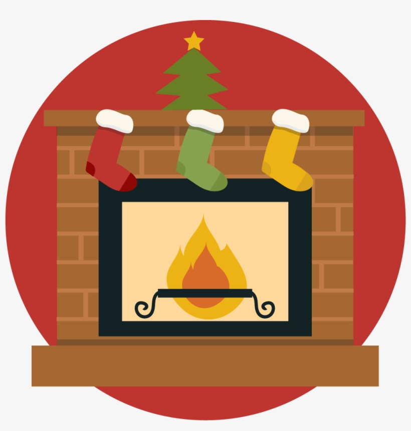 Image Library Download Fireplace Clipart - Christmas Fireplace Clipart, transparent png download