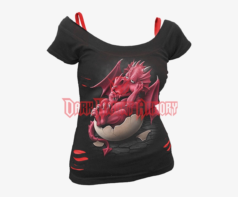 Growing Pains 2 In 1 Ripped Womens Shirt - Gothic Skull Shirts Women, transparent png download