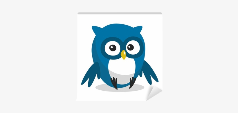 Funny Blue Cartoon Owl With Big Eyes Wall Mural • Pixers® - Funny Cartoon Photos With Big Eyes, transparent png download