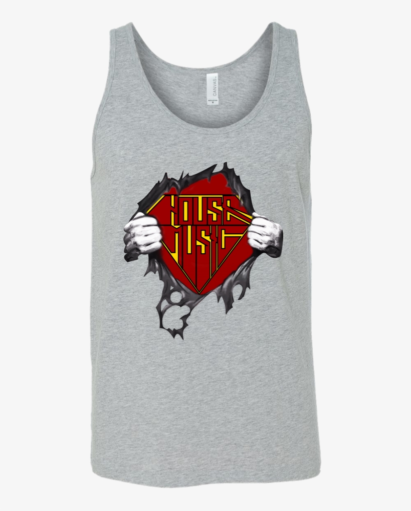 House Music Superman Inspired Ripped Tank Top - White Flour Pillsbury Doughboy Nazi Hilarious Funny, transparent png download