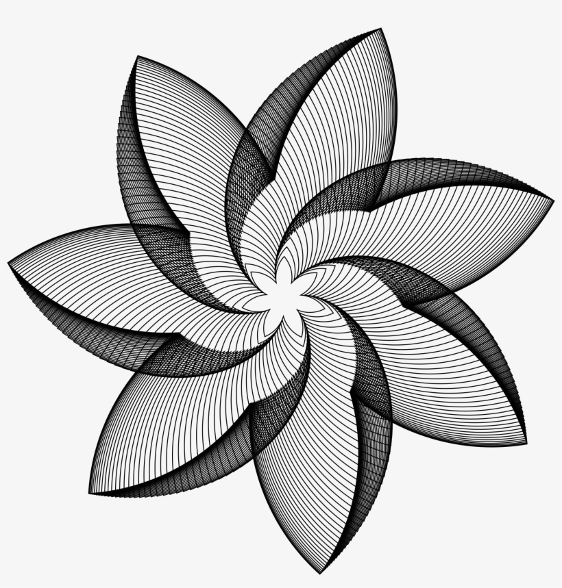 Flower Line Art Library - Imagen De Abstraccion Geometrica, transparent png download