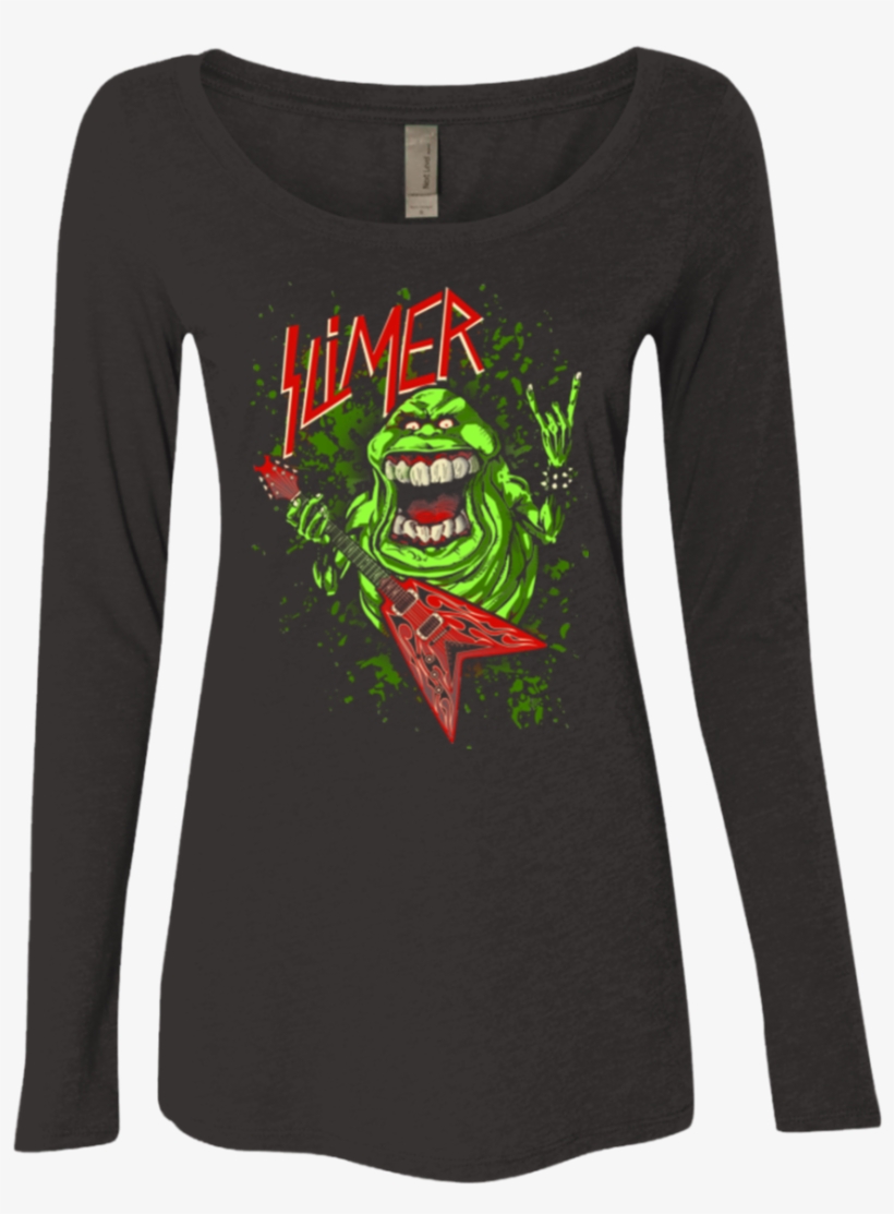 Slimer Thrashin Mad Women's Triblend Long Sleeve Shirt - Ghostbusters Slimer Iphone 6 Plus Case, transparent png download