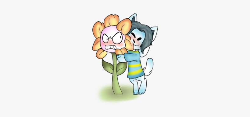 Flowey X Temmie By Speedpaintskokoro456 - Undertale Flowey And Temmie, transparent png download
