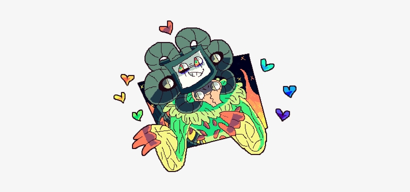 Clip Art Free Library Omegaflowey Hearts Much By Afroclown - Cartoon, transparent png download