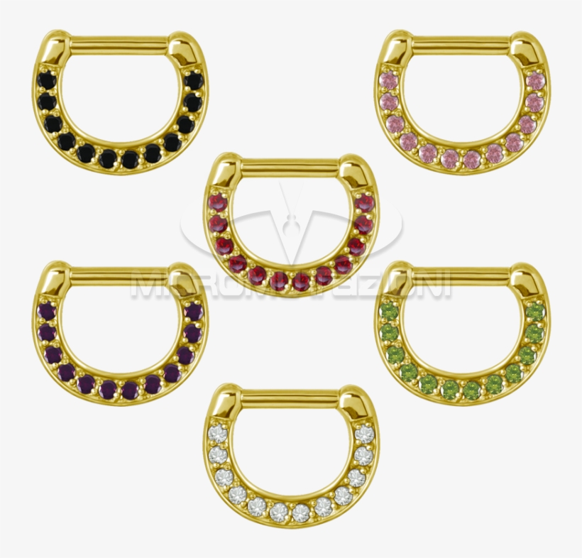 Zircon Steel Jewelled Septum Clicker With Cubic Zirconia - Surgical Stainless Steel, transparent png download