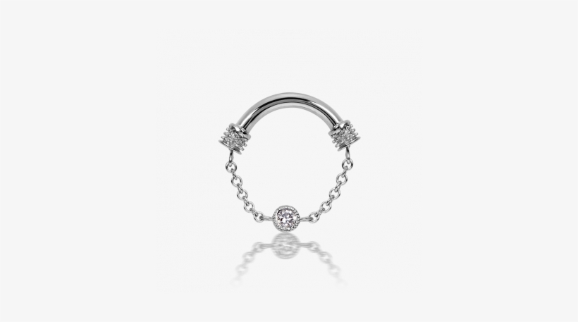 14g 3/8" Diamond Accent Single Chain Spinner Image - Body Piercing, transparent png download