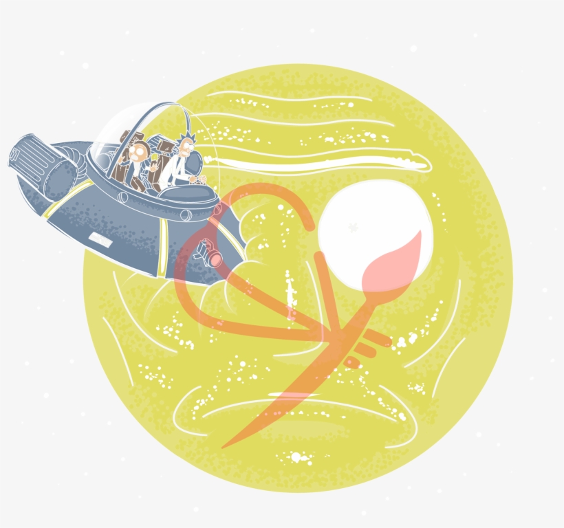 Rick Y Morty To The Moon - Illustration, transparent png download