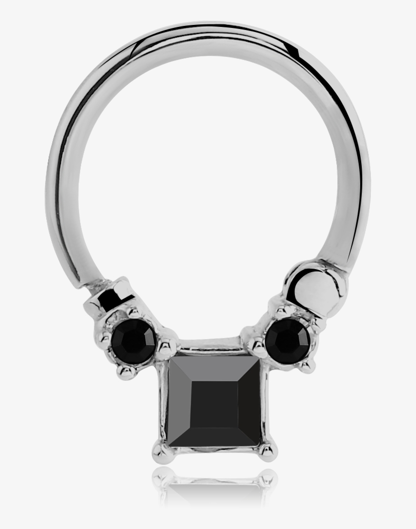Stainless Steel Hinged Septum Clicker With Gems Nose, transparent png download