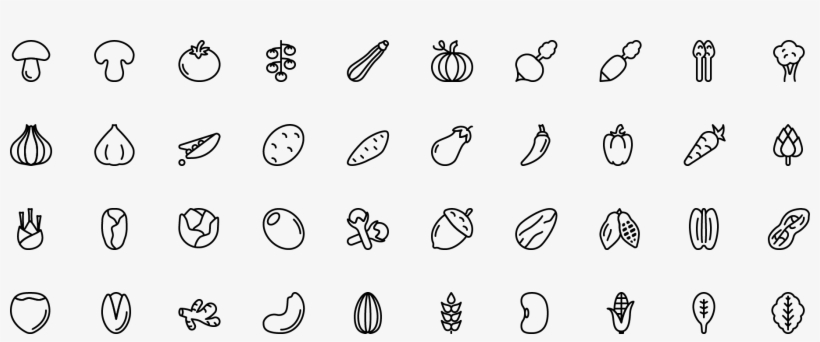 Icon Vegetables And Seeds - Monochrome, transparent png download