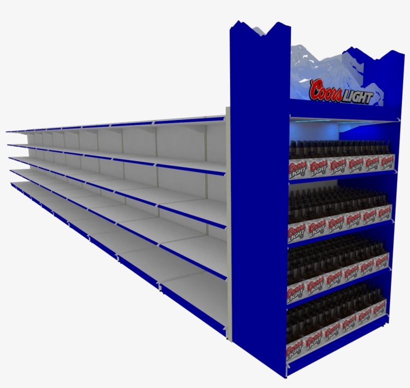 Coors Light Supermarket End Cap - Shelf, transparent png download