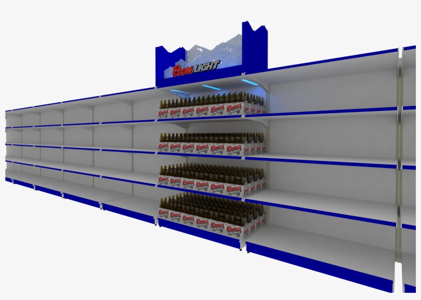 Coors Light Supermarket End Ca - Shelf, transparent png download