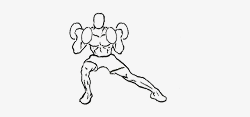 Dumbbell Lateral Lateral Lunges To Biceps Curl, transparent png download