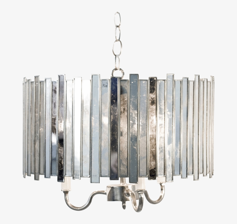 Worlds Away Faceted Mirrored Pendant With Cluster Antique - Worlds Away Antique Mirror Faceted Drum Pendant Chfac2, transparent png download
