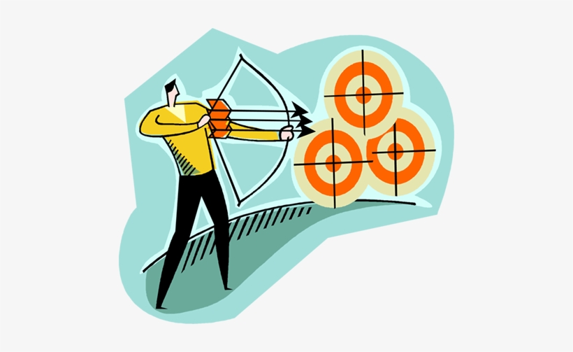 Tiro Arco Y Flecha En Blanco Libres De Derechos Ilustraciones - Aims And Objectives Clipart, transparent png download