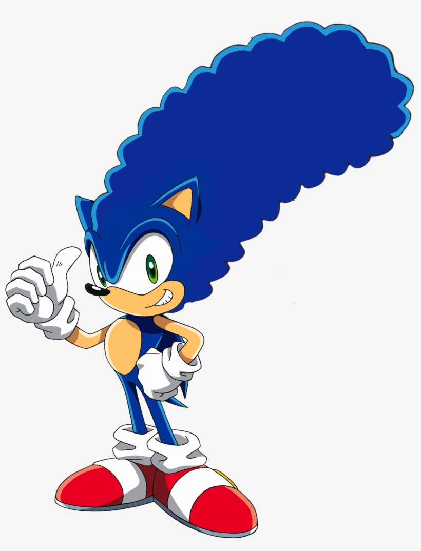 High Quality Image Of Sonic With Marge Simpsons Hair Sonic With