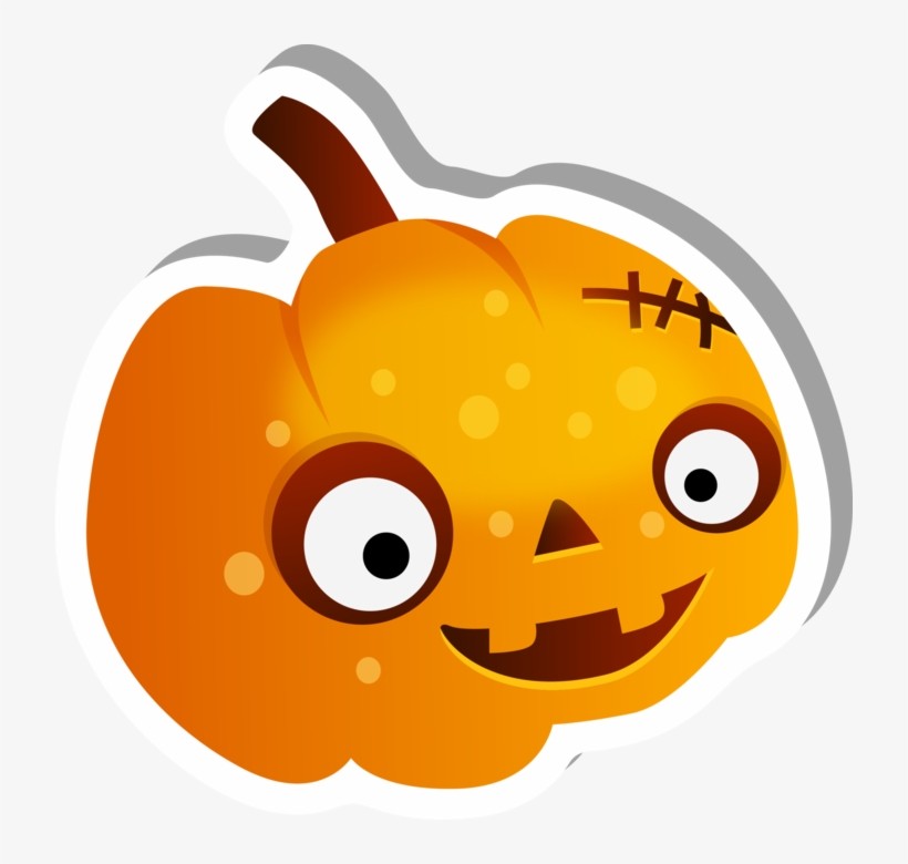 Happy Face Jack O' Lantern Sticker - Jack-o'-lantern, transparent png download