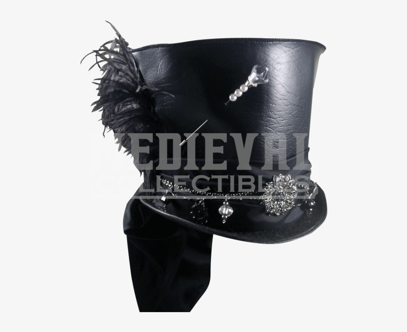 Mad Hatter Pleather Top Hat - Hat, transparent png download