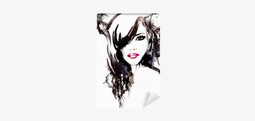 Watercolor Illustration Wall Mural • Pixers® • We Live - Poster: Ismagilova's Beautiful Woman. Watercolor Illustration,, transparent png download