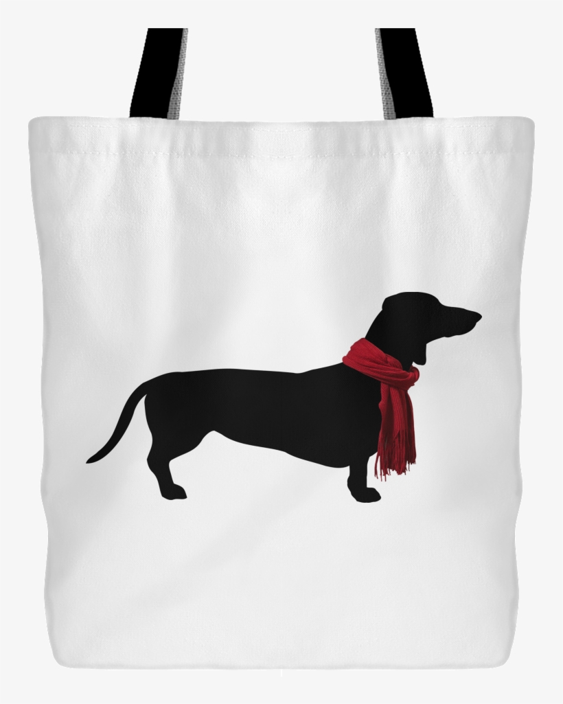 Dachshund With Red Scarf Tote Bag - Happy Halloweenie Dachshund Wiener Dog Halloween T, transparent png download