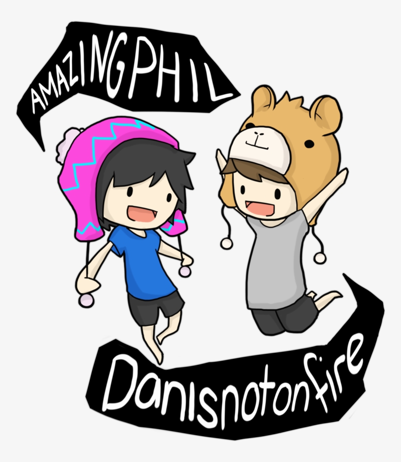 T-shirt - Amazingphil And Danisnotonfire Fan Art, transparent png download