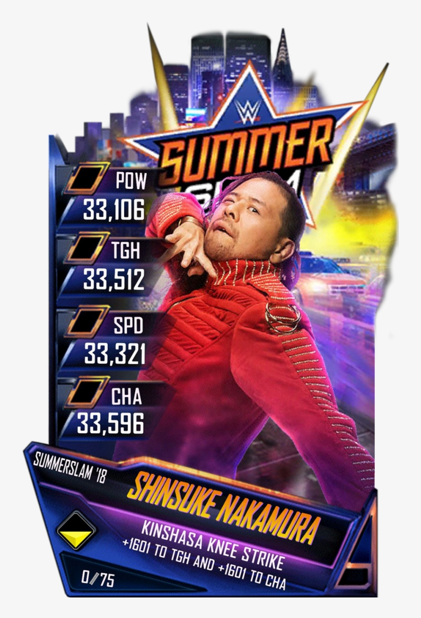 Shinsukenakamura S4 21 Summerslam18 - Wwe Supercard Summerslam 18, transparent png download