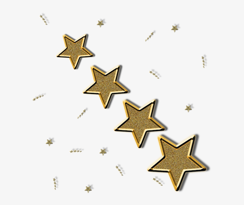 Golden Stars - Guess Ube82047 Frame Earrings, transparent png download