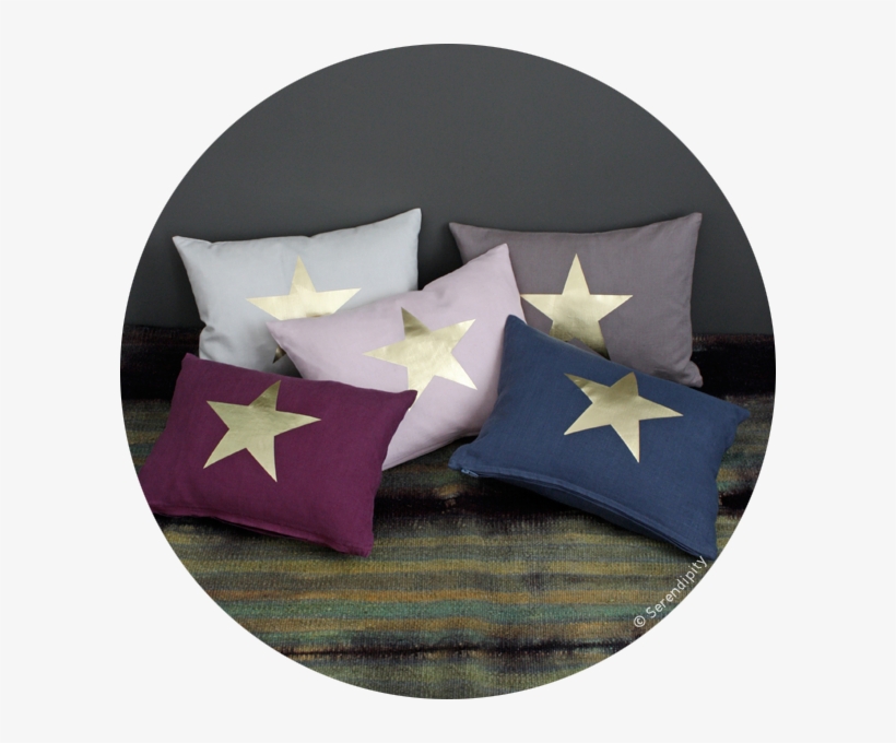 Golden Stars Cushion - Cushion, transparent png download