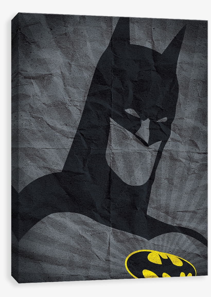 Silhouette Heroes - Batman - Dc Grid Art Canvas Print, transparent png download