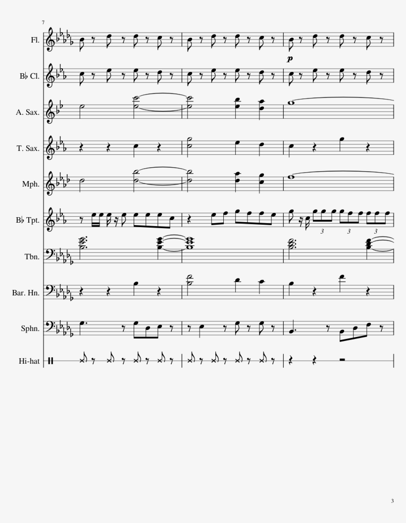 Digits Sheet Music Composed By N - You Never Can Tell Sax Part, transparent png download