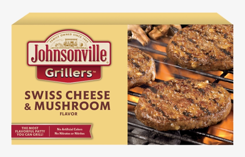 Product Image - Johnsonville Grillers Patties, Swiss Cheese & Mushroom, transparent png download