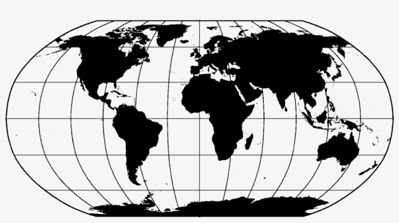 World Map Black - World Map Black And White Png, transparent png download