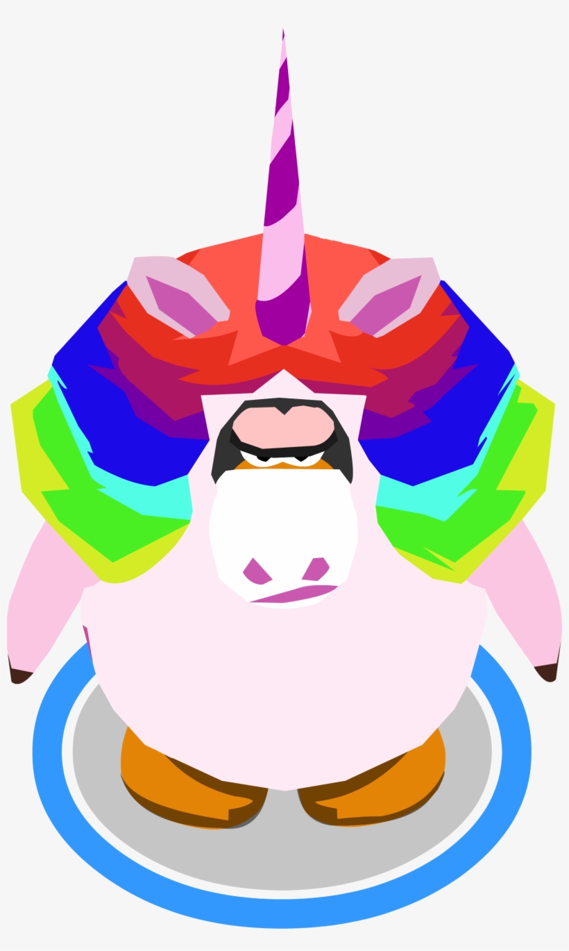 Rainbow Unicorn Outfit In-game - Club Penguin Rainbow Unicorn, transparent png download