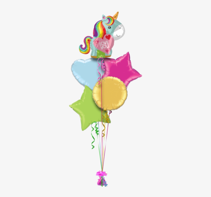 Love You Rainbow Unicorn Mothers Day Balloon - 21" Unicorn Love Balloon - Mylar Balloons Foil, transparent png download