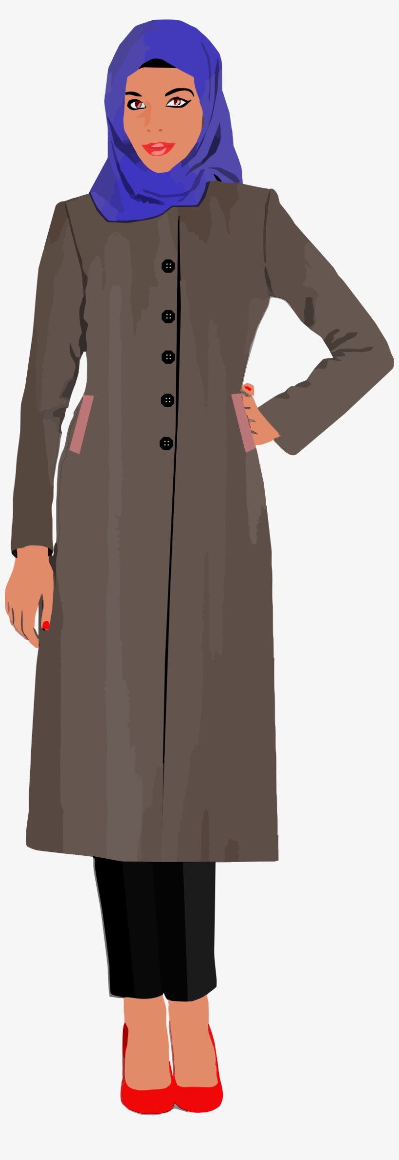 Big Image - Clipart Muslim Women Transparent PNG - 818x2303 - Free Download  on NicePNG, image size:820x2383