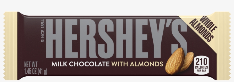 Hershey's, Milk Chocolate With Almonds Bar, - Hersheys Bar With Almonds, transparent png download