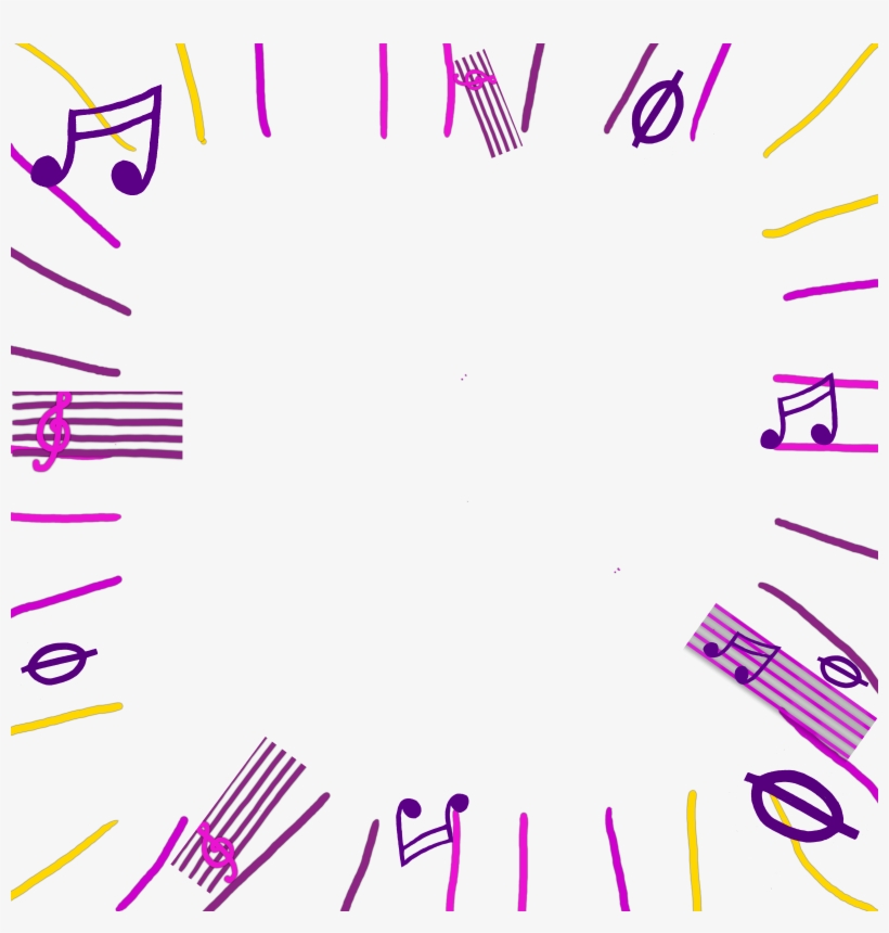 Colorful Line Frame W Notes - Euro, transparent png download
