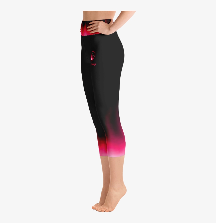 Pink Ombre Flames Yoga Capri Leggings, transparent png download