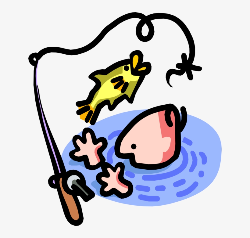 Vector Illustration Of Sport Fisherman Angler Falls, transparent png download